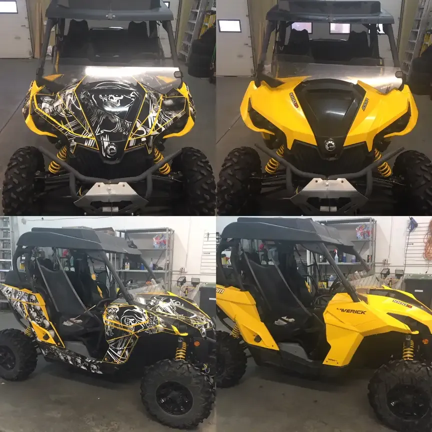 Custom graphics wrap on an ATV