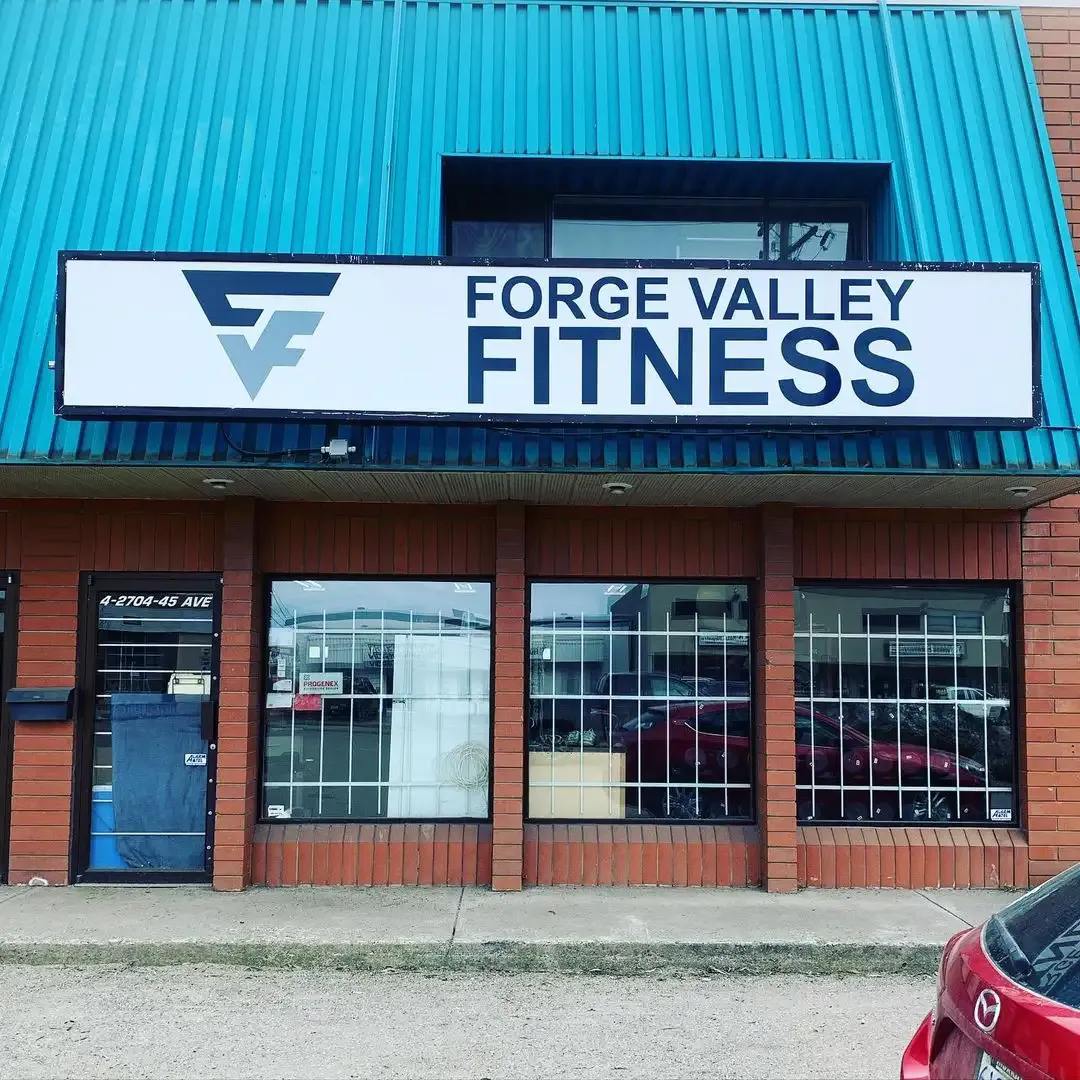 Storefront sign designed and installed for Forge Valley Fitness